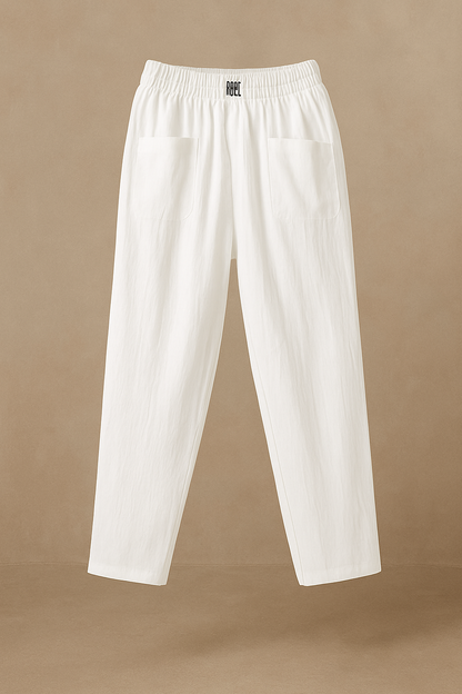 Elastic-Waist Tapered Trousers