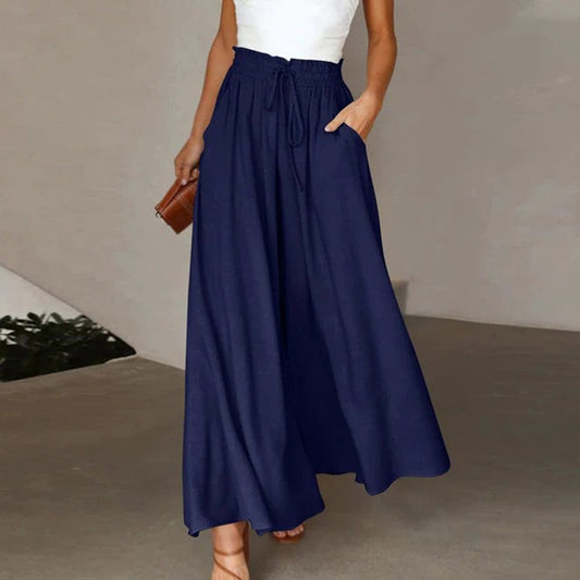 High-Rise Drawstring Palazzo Pants