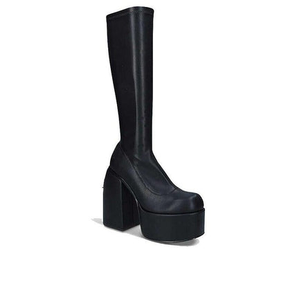 Structured Heeled Knee Boots