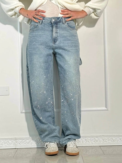 Embellished Utility Jeans