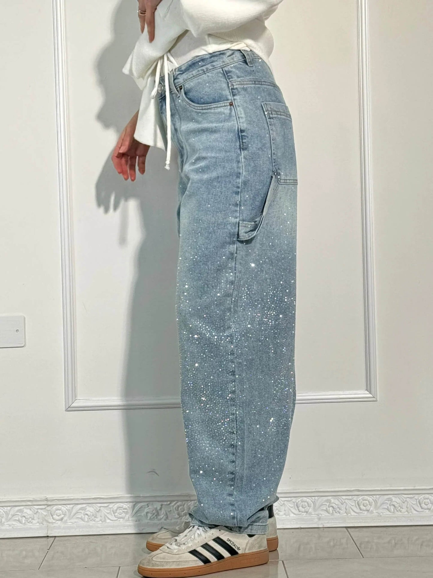 Embellished Utility Jeans