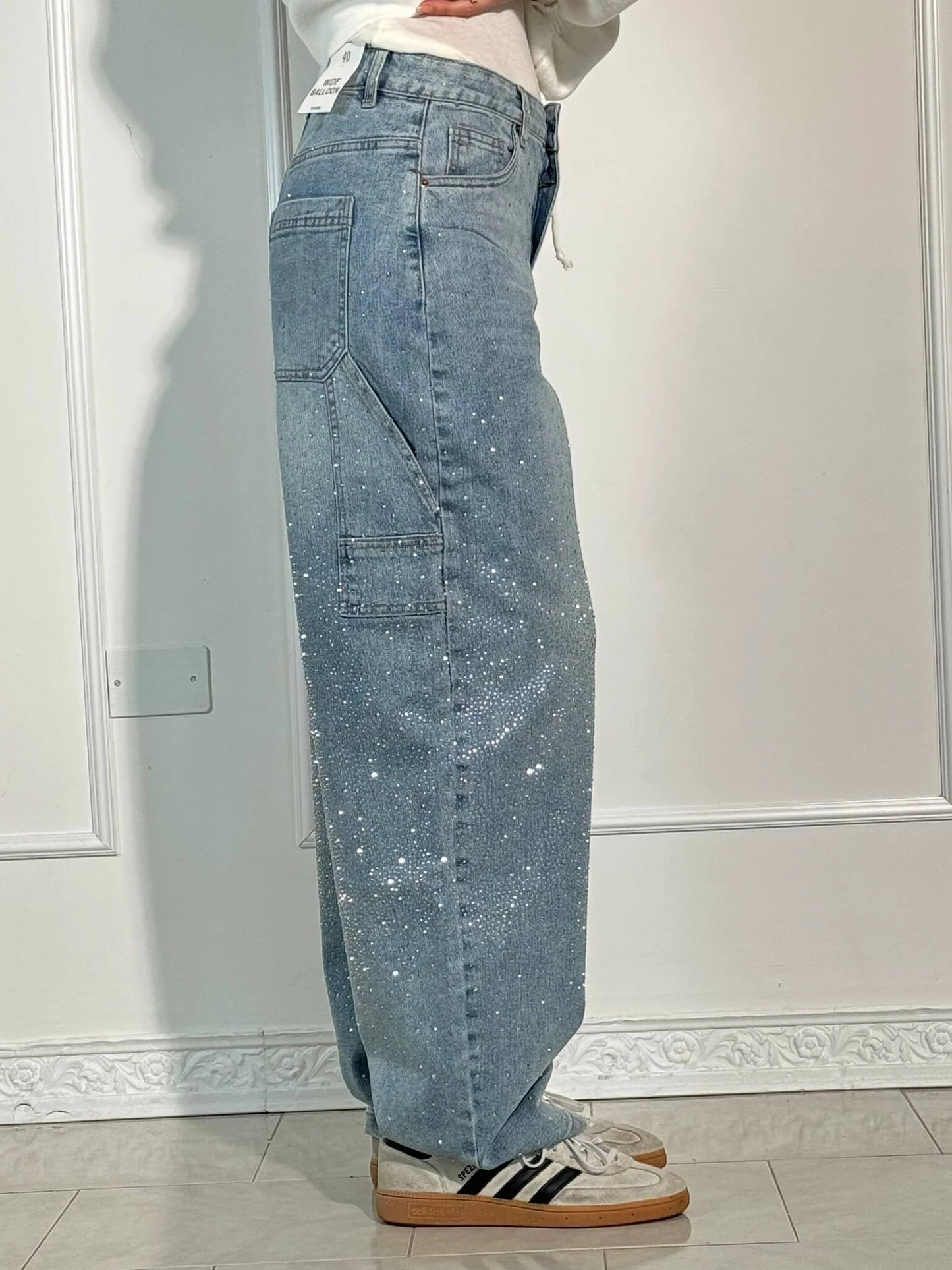Embellished Utility Jeans