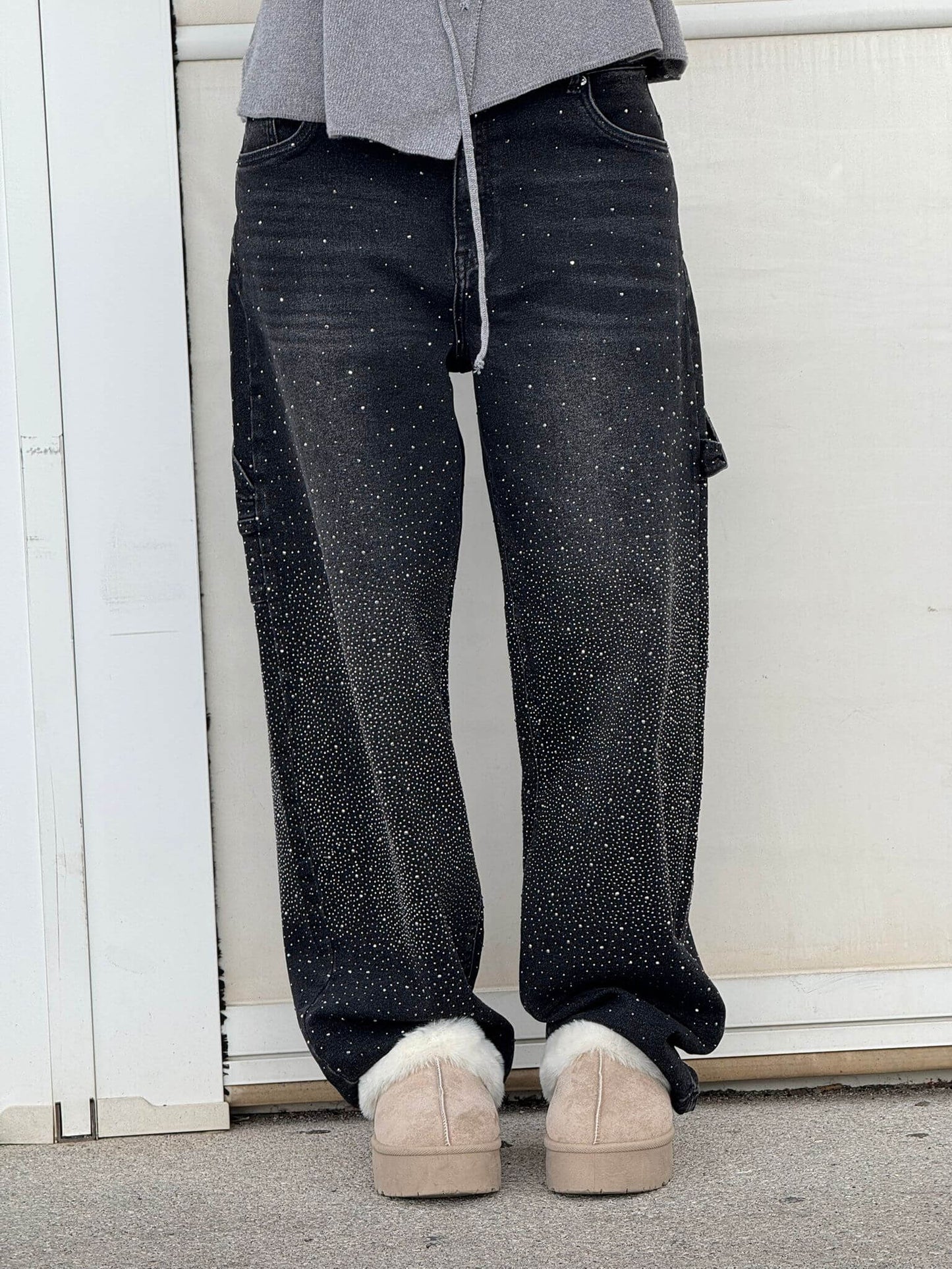 Embellished Utility Jeans