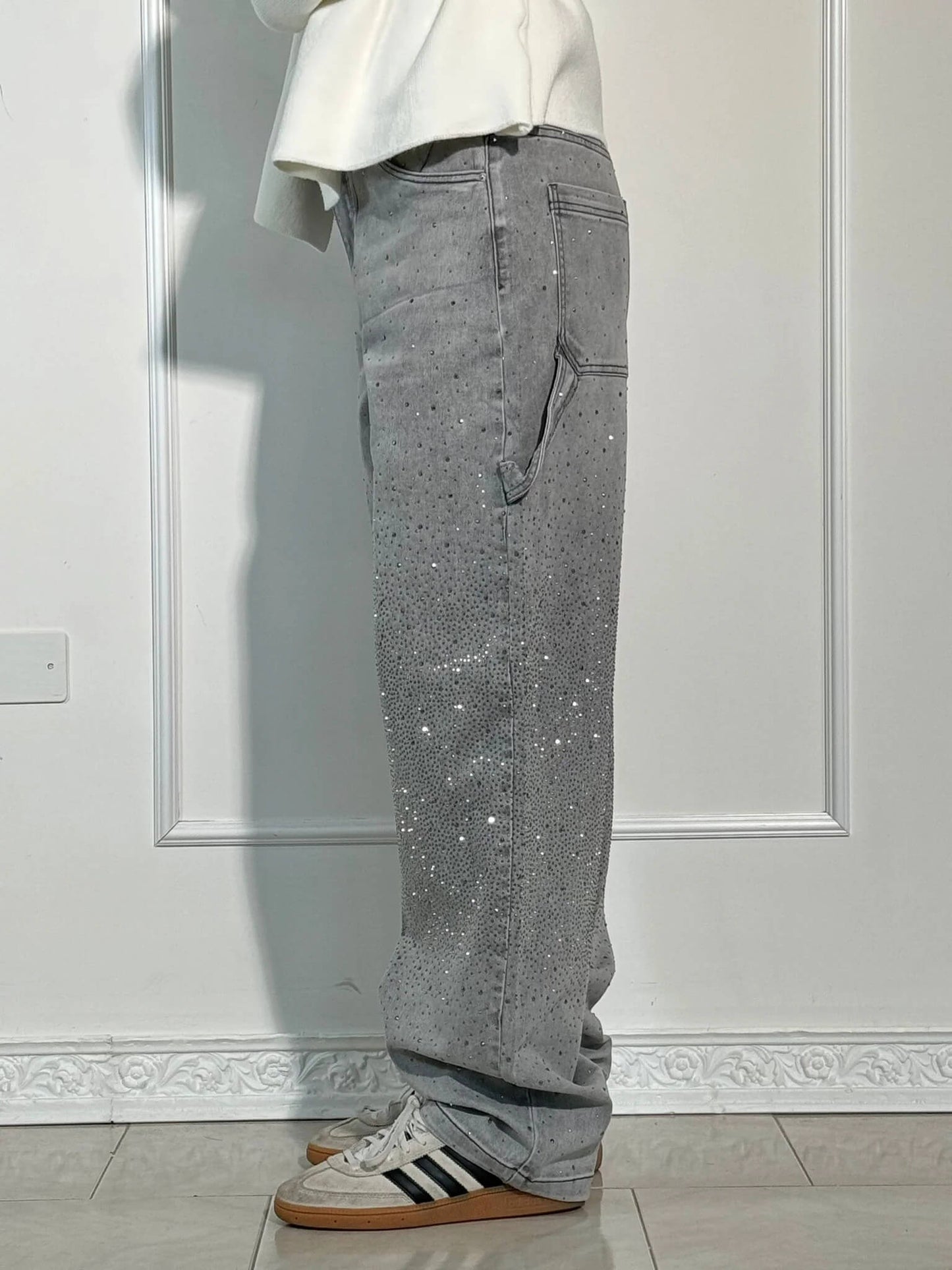 Embellished Utility Jeans