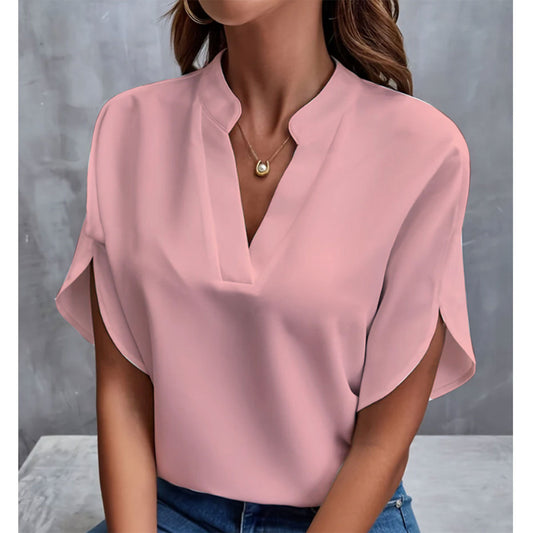 Split Sleeve V-Neck Blouse