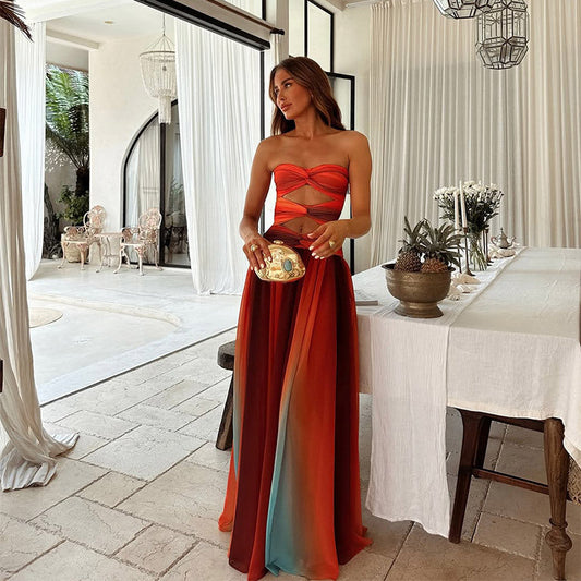 Strapless Cutout Maxi Dress