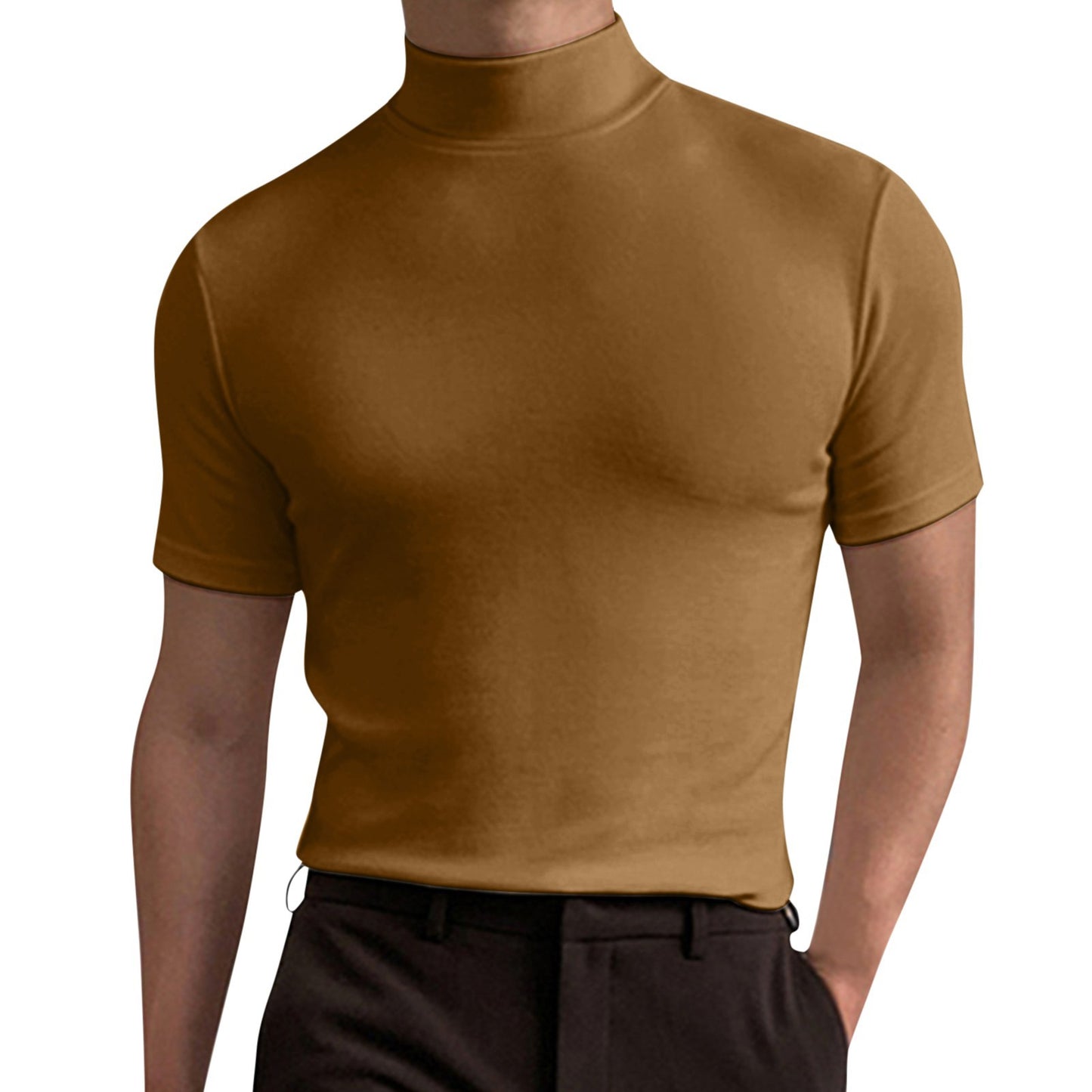 Mock Neck Fitted Tee