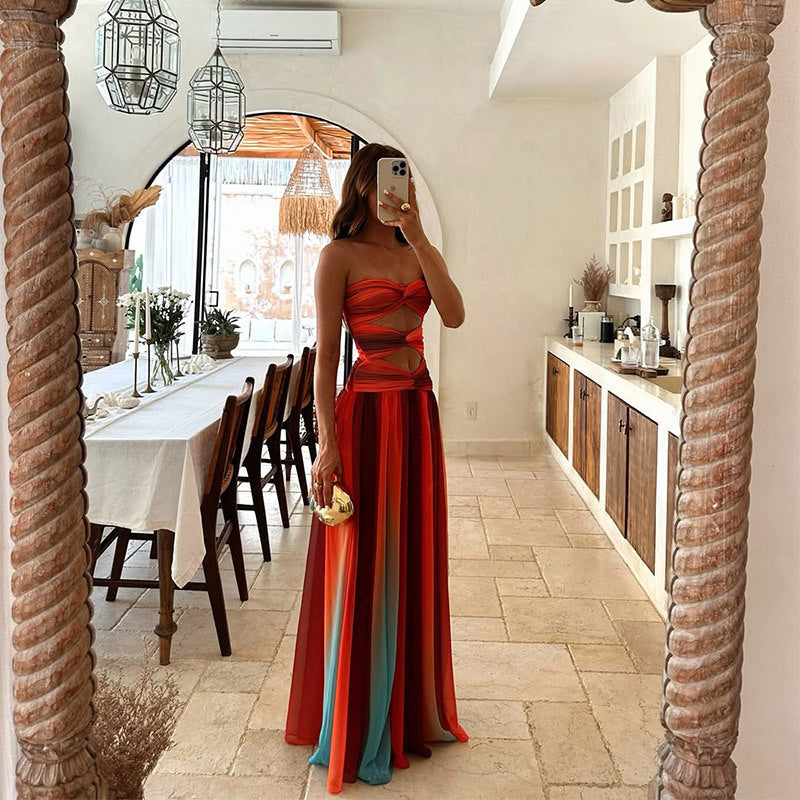 Strapless Cutout Maxi Dress