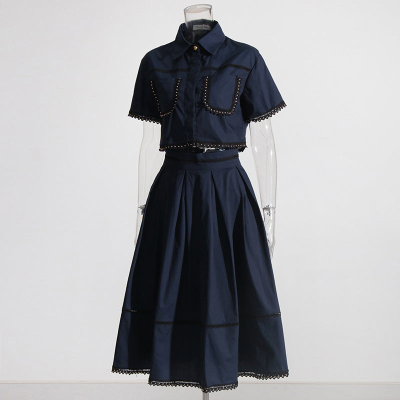 Contrast Trim Two-Piece Set