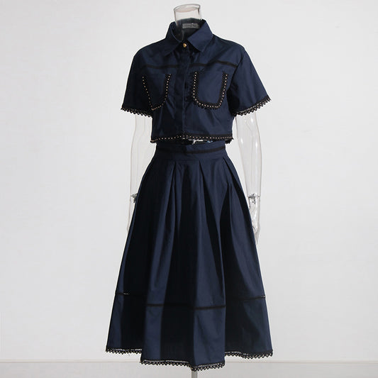 Contrast Trim Two-Piece Set
