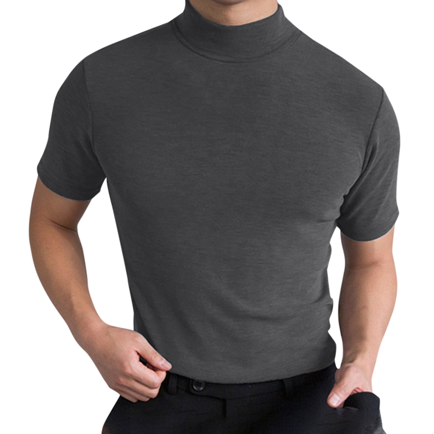 Mock Neck Fitted Tee