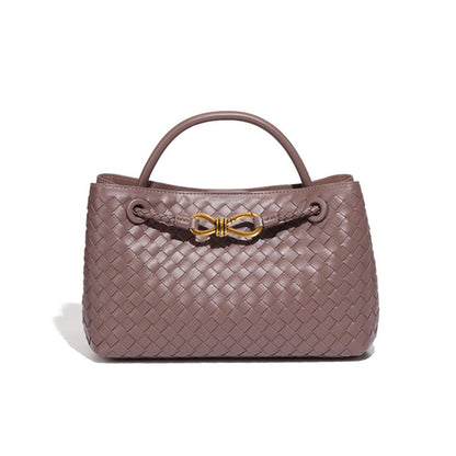Woven Frame Handbag with Knot Detail
