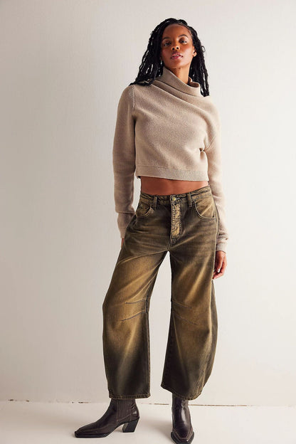 Wide-Leg Leopard Print Pants