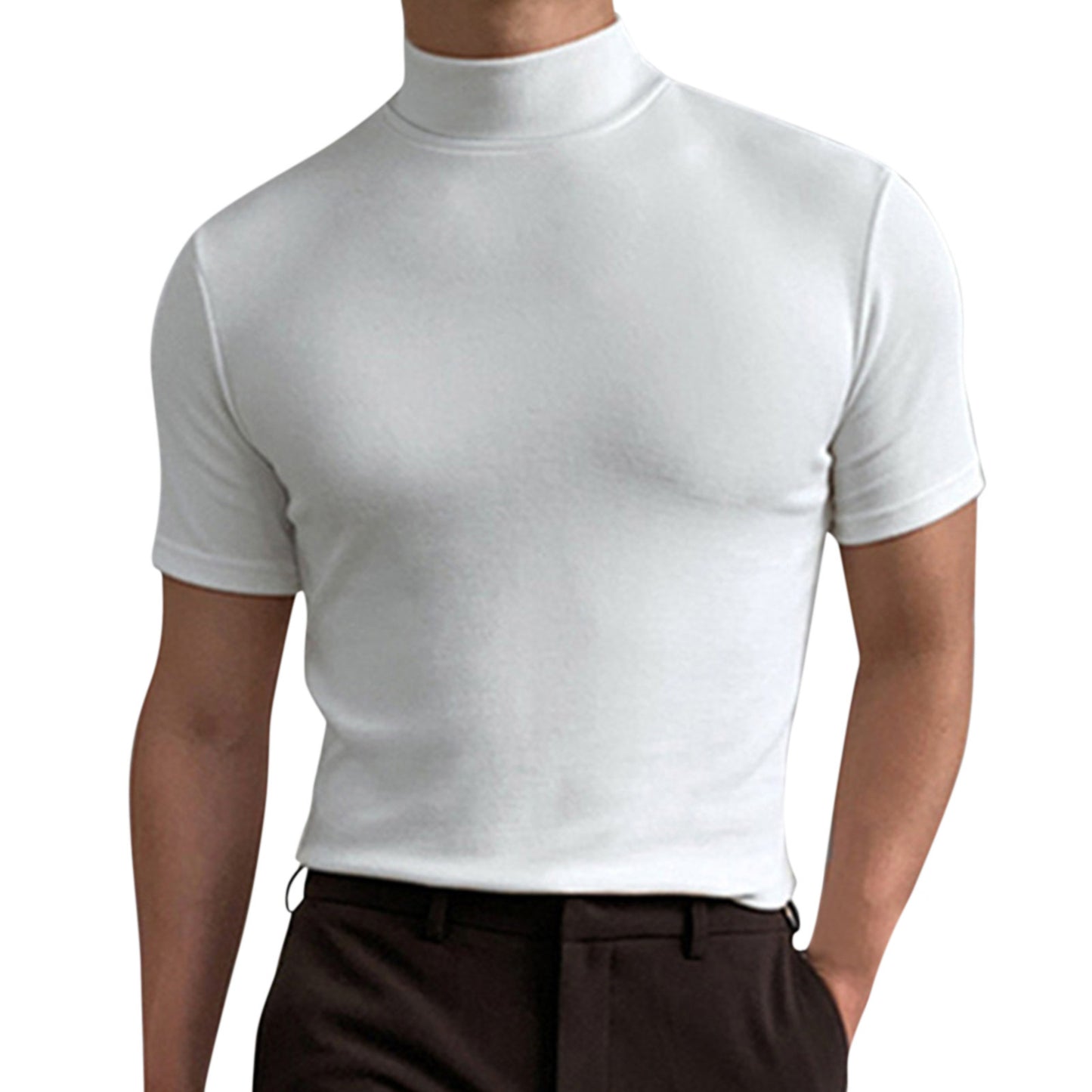 Mock Neck Fitted Tee