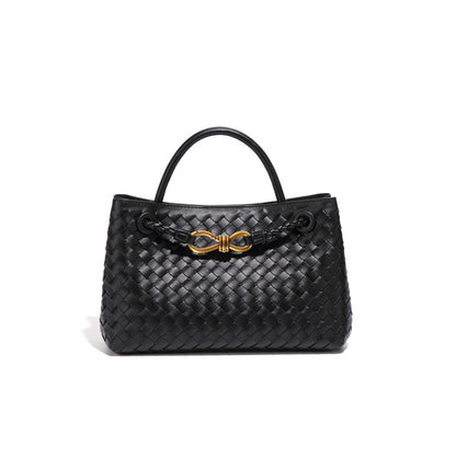 Woven Frame Handbag with Knot Detail
