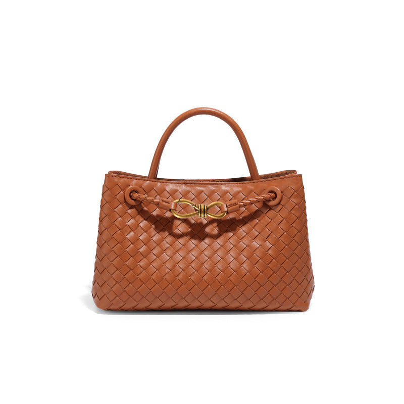 Woven Frame Handbag with Knot Detail