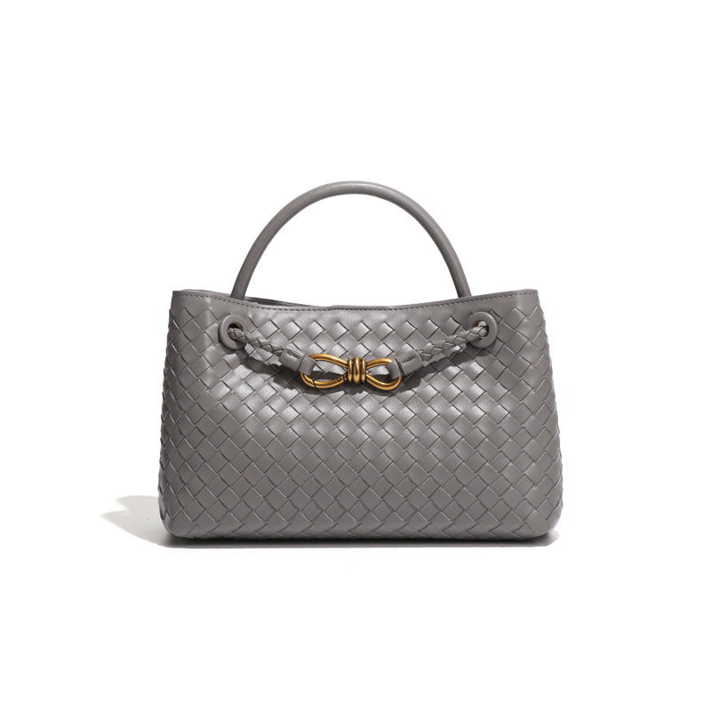 Woven Frame Handbag with Knot Detail