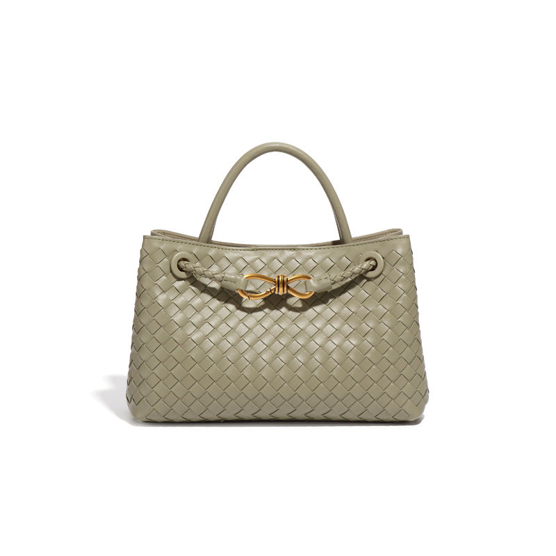 Woven Frame Handbag with Knot Detail