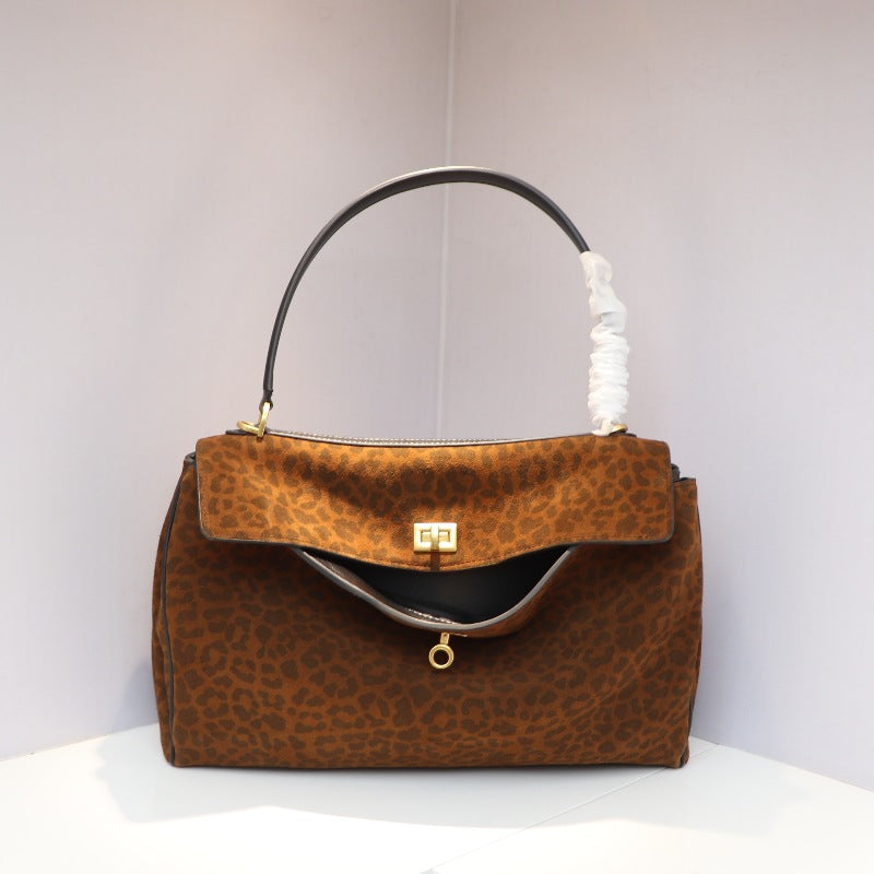 Structured Suede Shoulder Bag