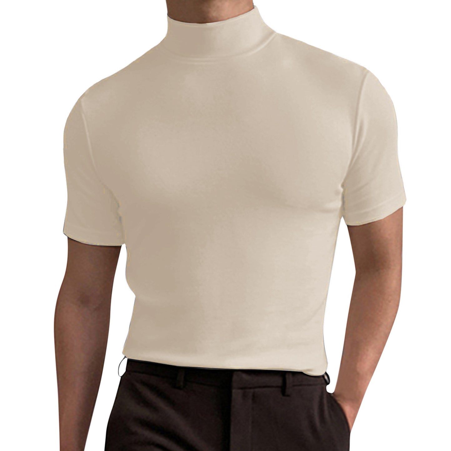Mock Neck Fitted Tee