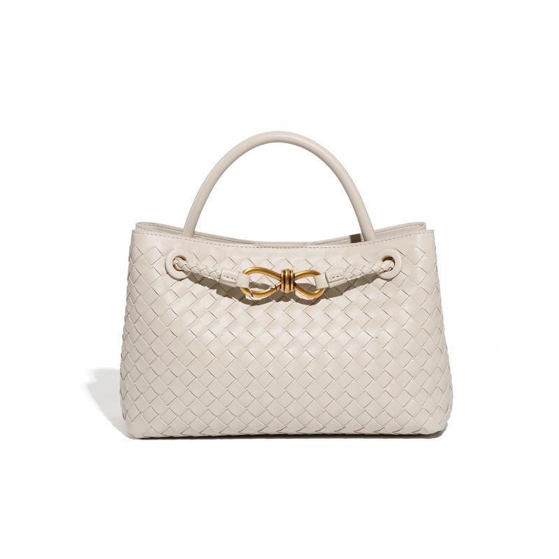 Woven Frame Handbag with Knot Detail