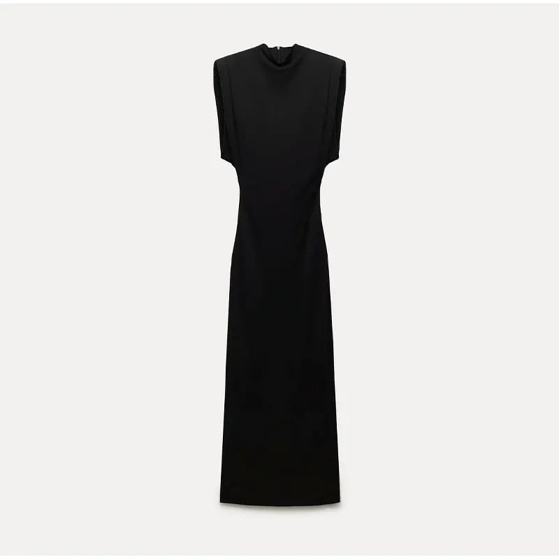 Women's Sleeveless High-Neck Midi Bodycon Dress