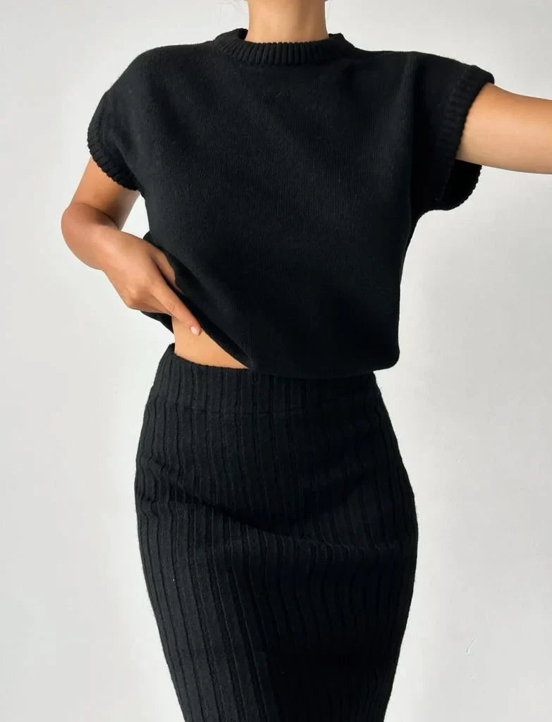 Ribbed Midi Tube Skirt