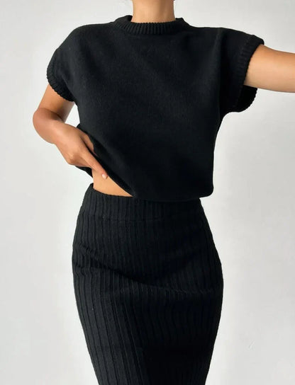 Ribbed Midi Tube Skirt