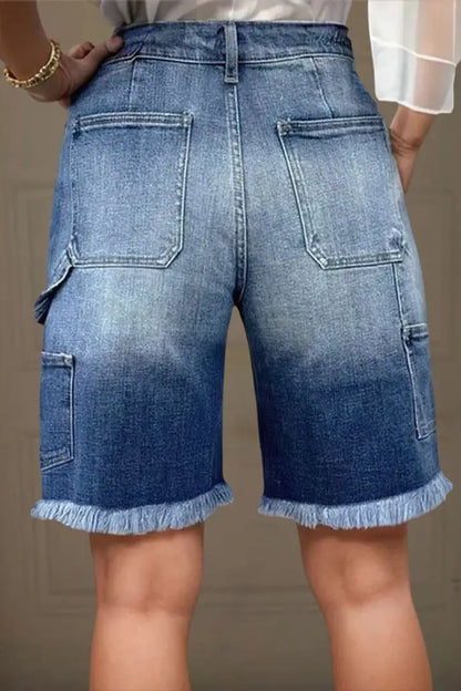 Straight-Cut Denim Shorts