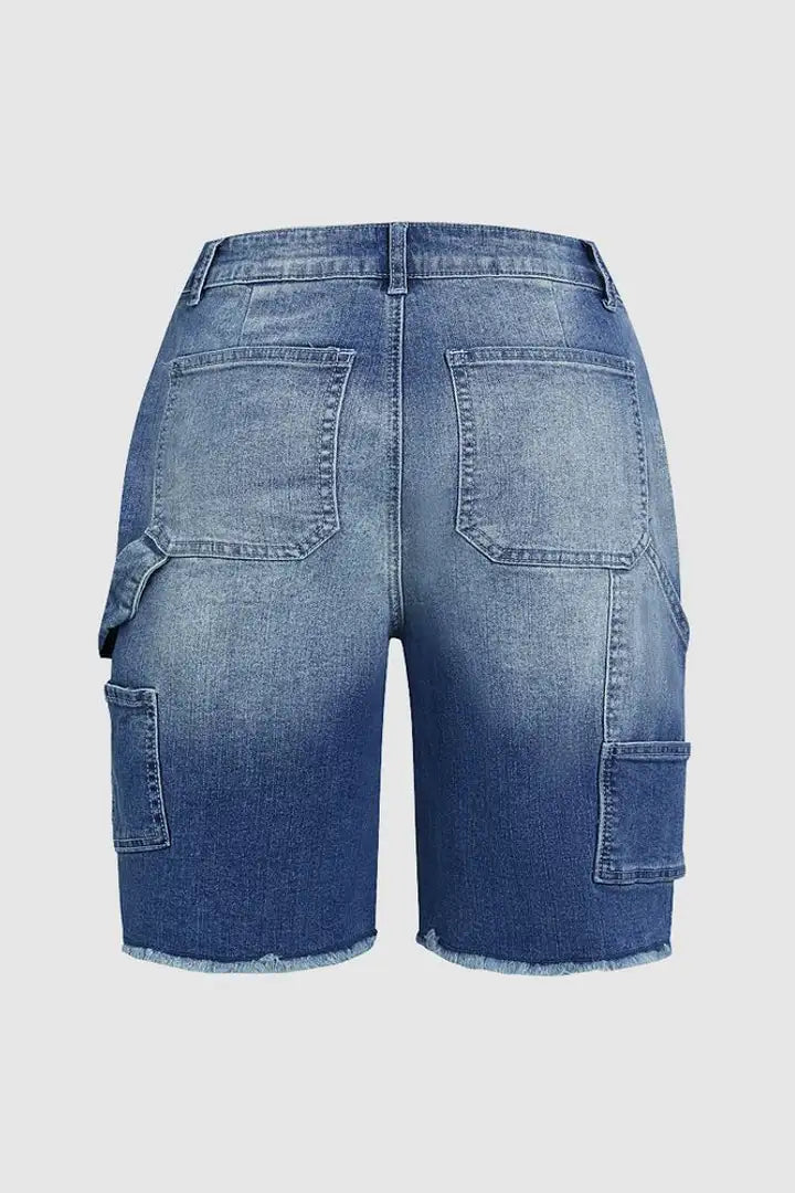 Straight-Cut Denim Shorts