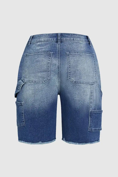 Straight-Cut Denim Shorts