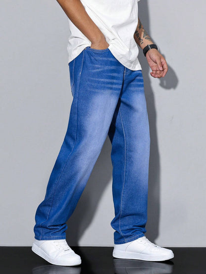 Straight-Leg Washed Jeans