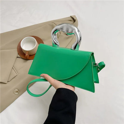 Structured Handbag with Sculpted Handle