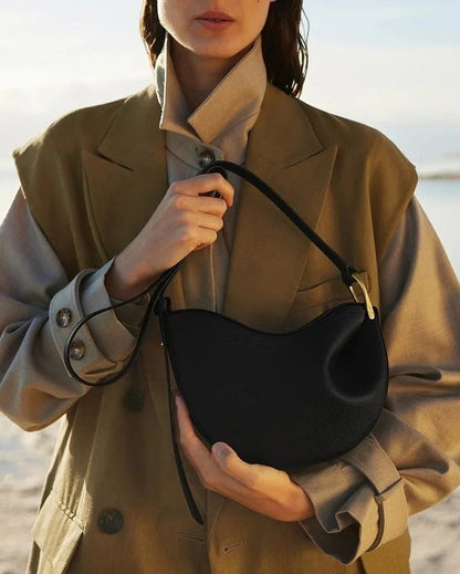 Curved Flap Shoulder Bag