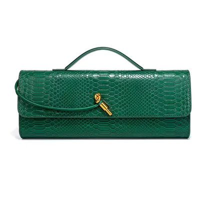 Textured Clutch with Wrap Strap Detail