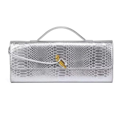 Textured Clutch with Wrap Strap Detail