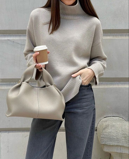Structured Slouch Top Handle Bag