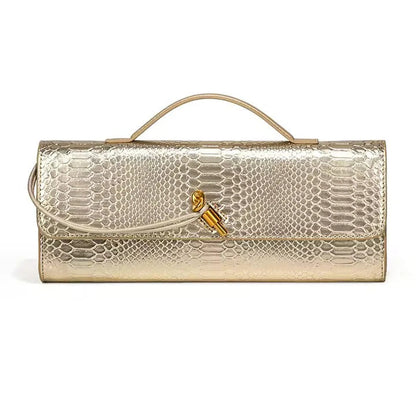 Textured Clutch with Wrap Strap Detail