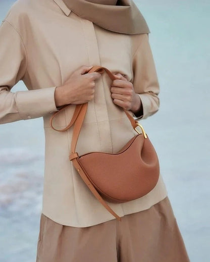 Curved Flap Shoulder Bag