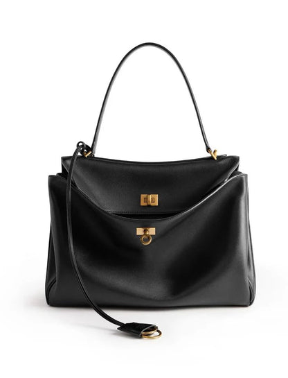 Structured Dual-Flap Shoulder Bag
