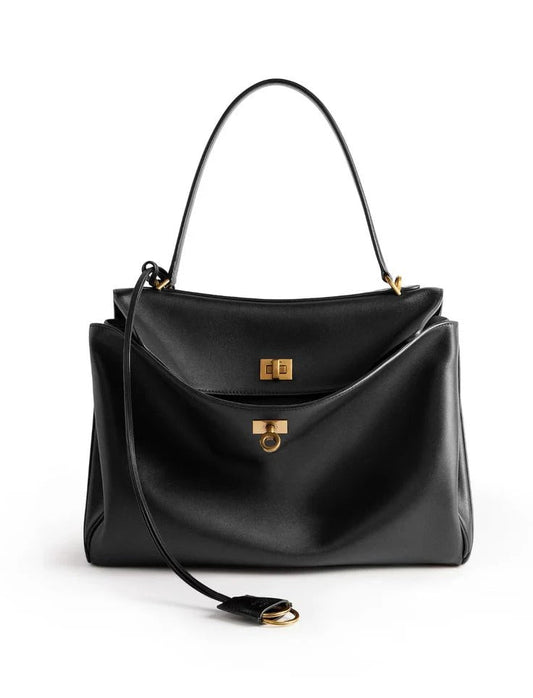Structured Dual-Flap Shoulder Bag