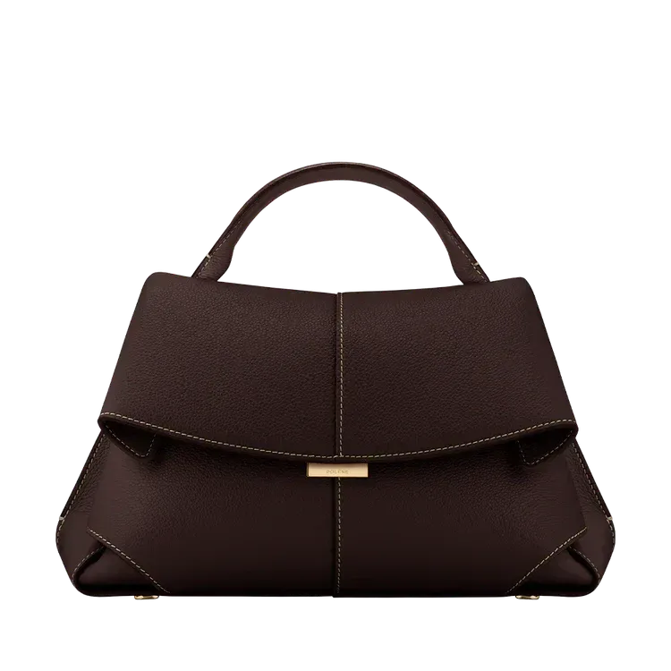Fold-Front Structured Top Handle Bag