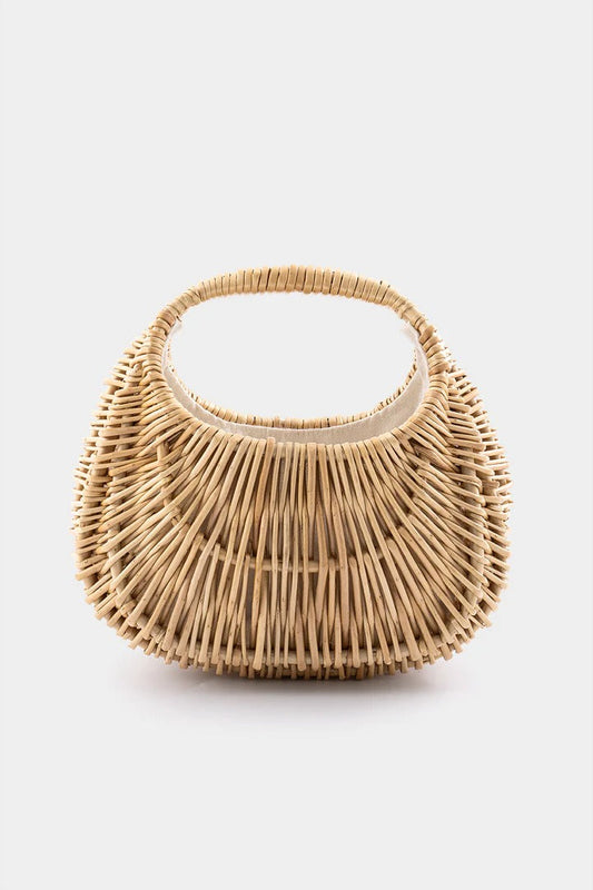 Open Weave Curved Handle Bag