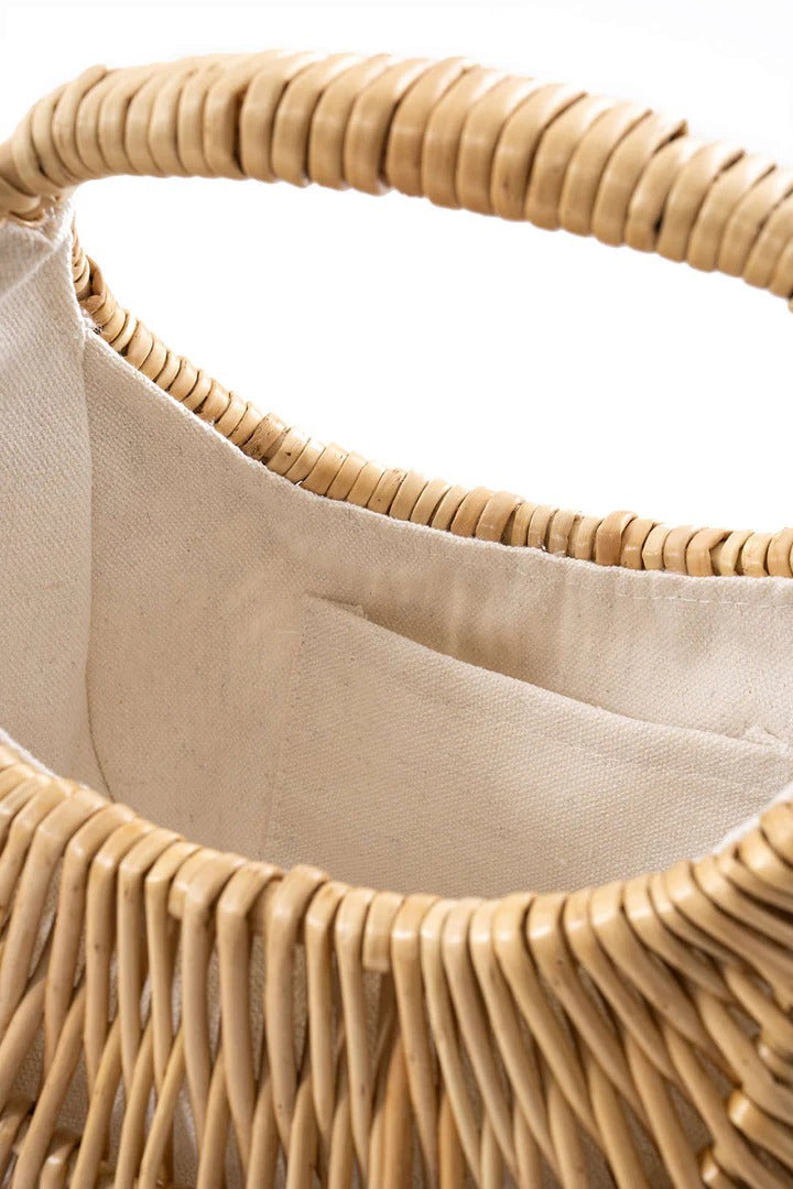 Open Weave Curved Handle Bag