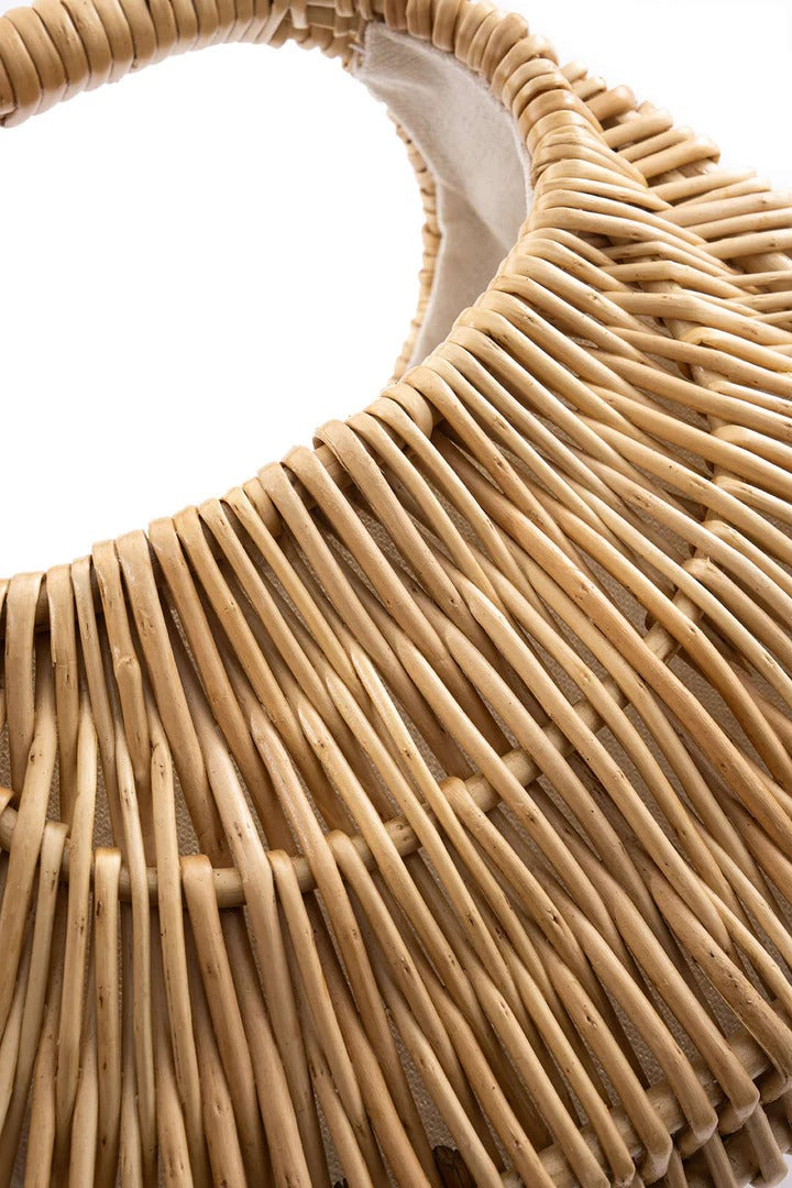 Open Weave Curved Handle Bag