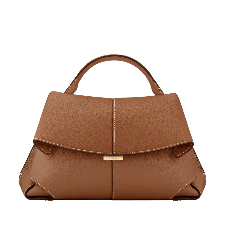 Fold-Front Structured Top Handle Bag
