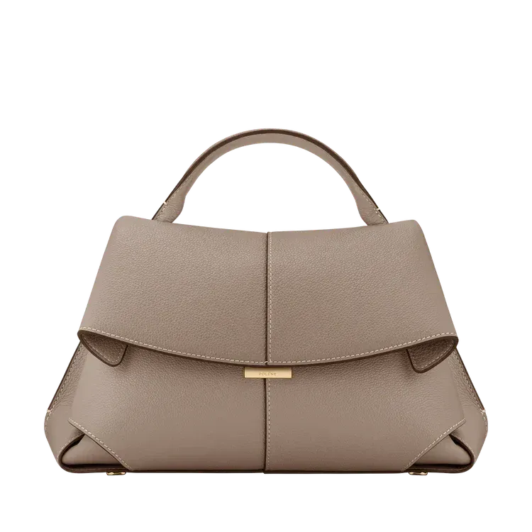 Fold-Front Structured Top Handle Bag