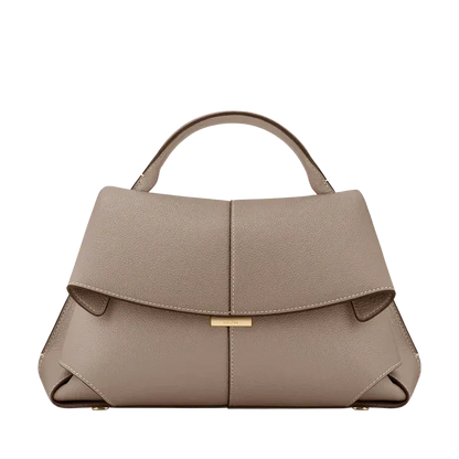 Fold-Front Structured Top Handle Bag