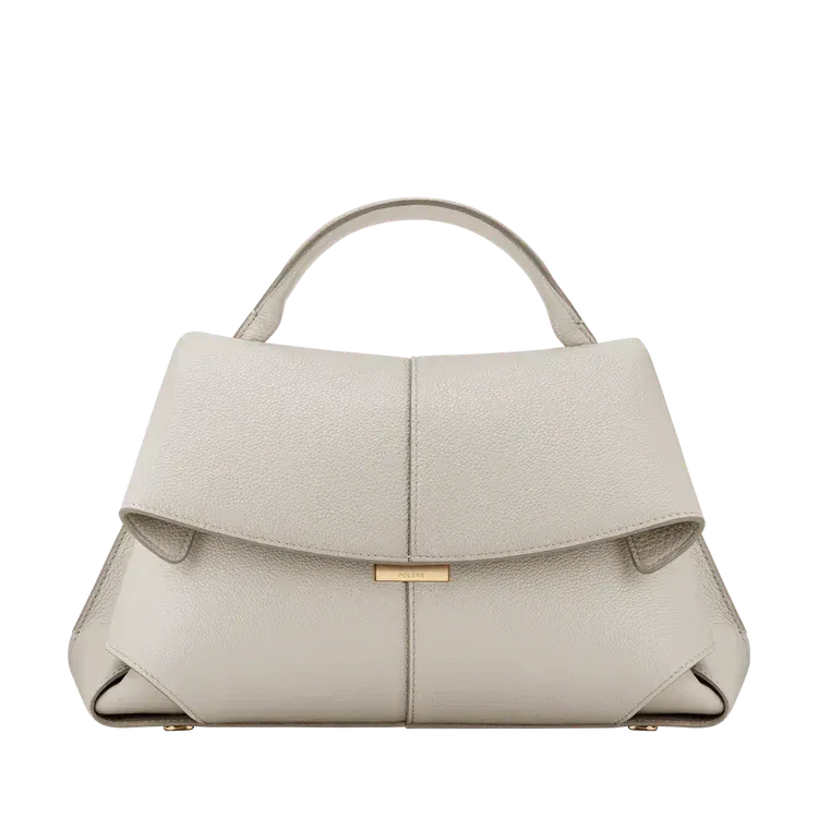 Fold-Front Structured Top Handle Bag
