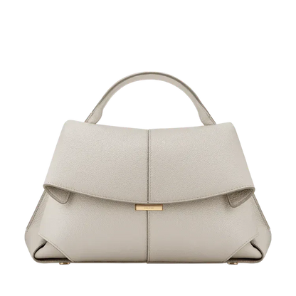 Fold-Front Structured Top Handle Bag